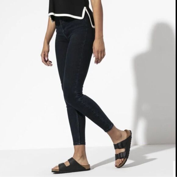 Birkenstock Arizona Birko-Flor Black Leather Sandals US 8-8.5 Boho Coastal Beach - Picture 13 of 15